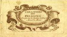 Le Clerc, „Caractere des Passions“ nach Le Brun, Taf.1, Titelblatt