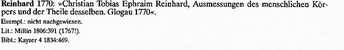Reinhard 1770, Bibliographie