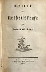 Kant, Titelblatt