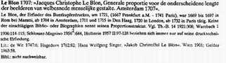 Le Blon 1707, Bibliographie